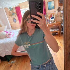 GM Chevy Silverado 78' Green Retro Womens Crop Top Size L